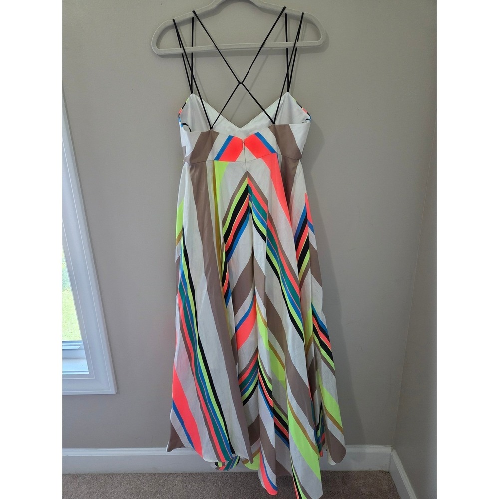 Milly Stripe Mitered "Trapeze" High-Low Dress NWT originally $795 - Picture 5 of 9